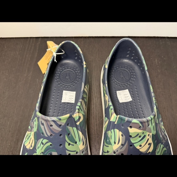 Native Miles Sugarlite Print Slip On Shoes Grey/White/Green Flax Foliage M11 main image 13